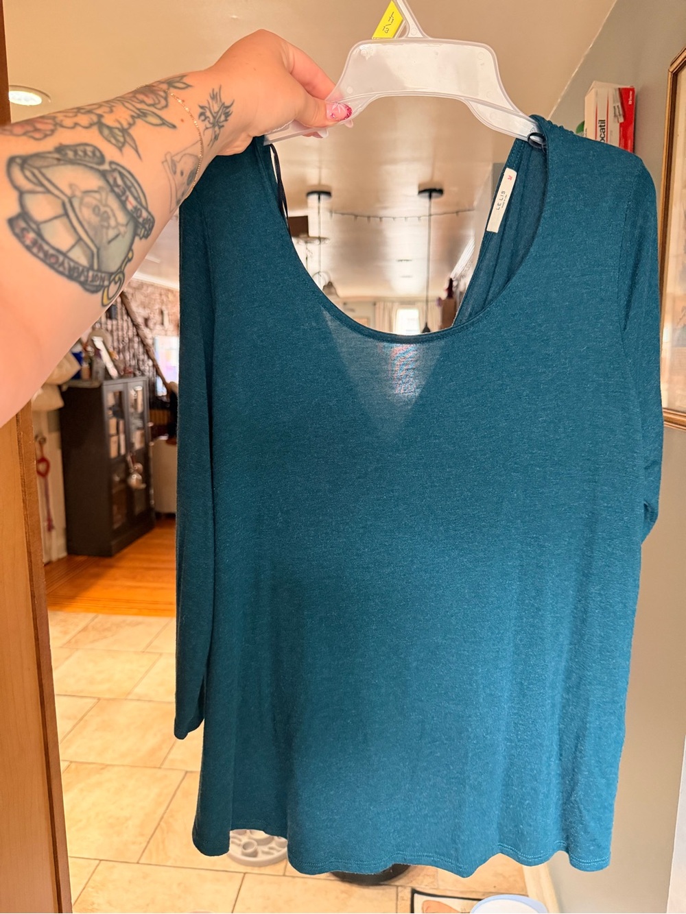 Le Lis Women’s Teal Scoop Neck Long Sleeve Top SUPER SOFT